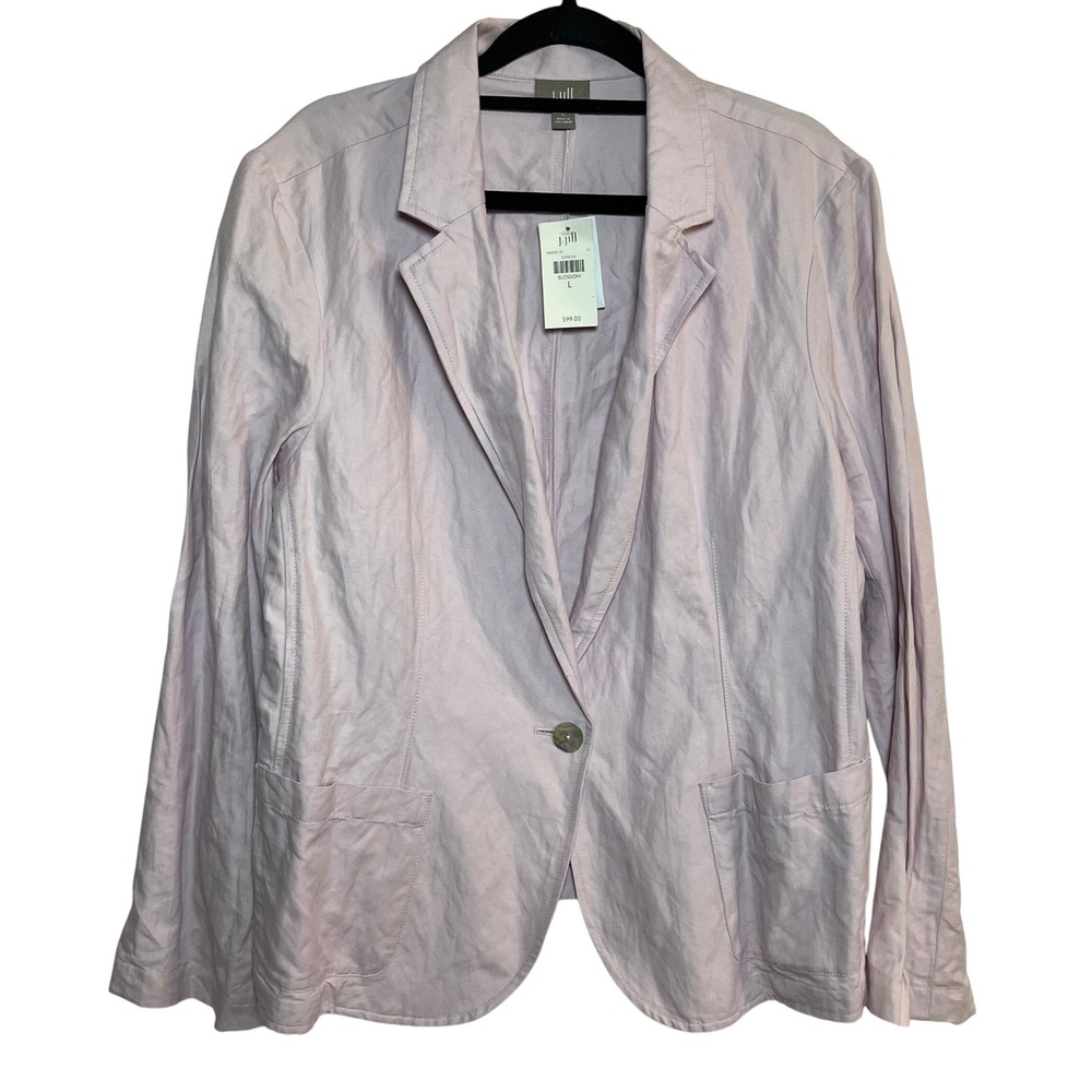 NWT J Jill Blossom‎ Blazer Size Large Lavender Light Pink Office Business Casual
